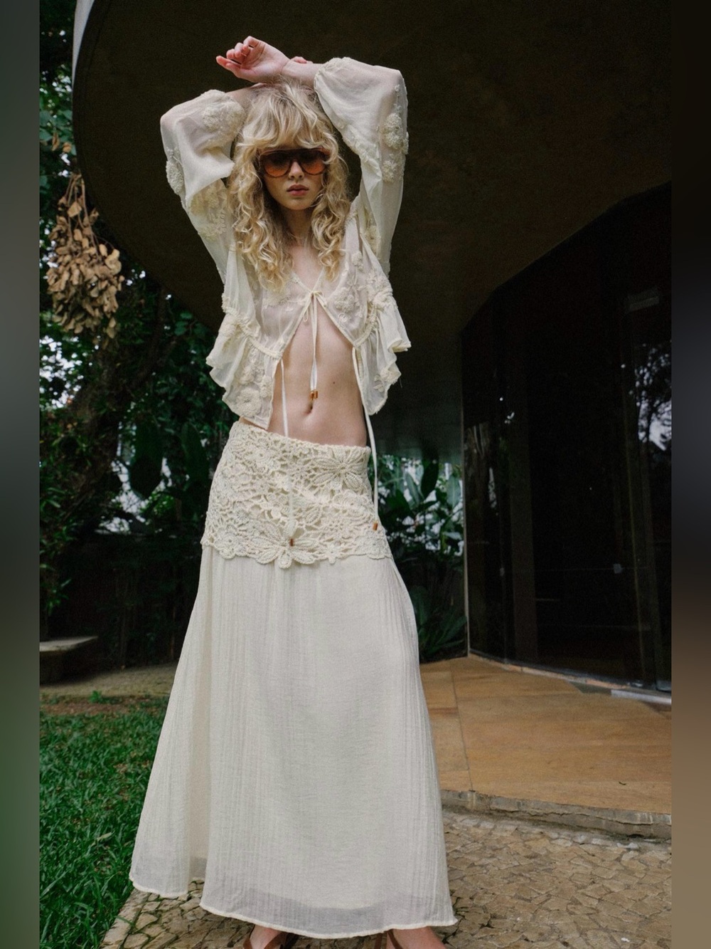Crochet Combination Midi Skirt - Picture 1 of 3